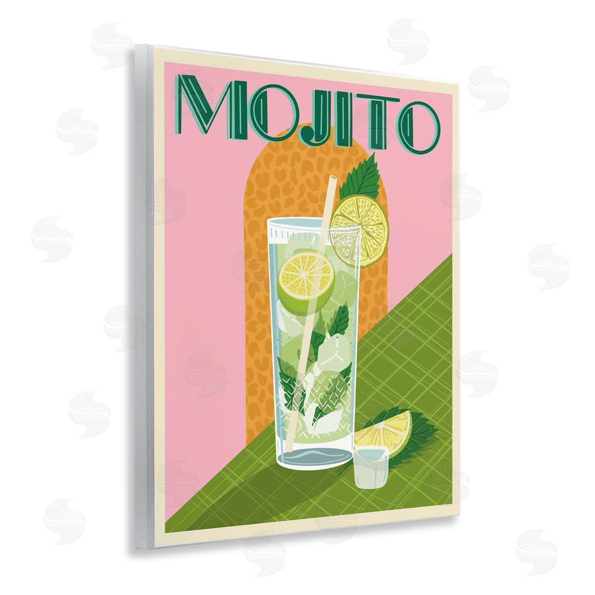 Jo Reid Classic Retro Mojito Wooden Wall Plaque Art Print