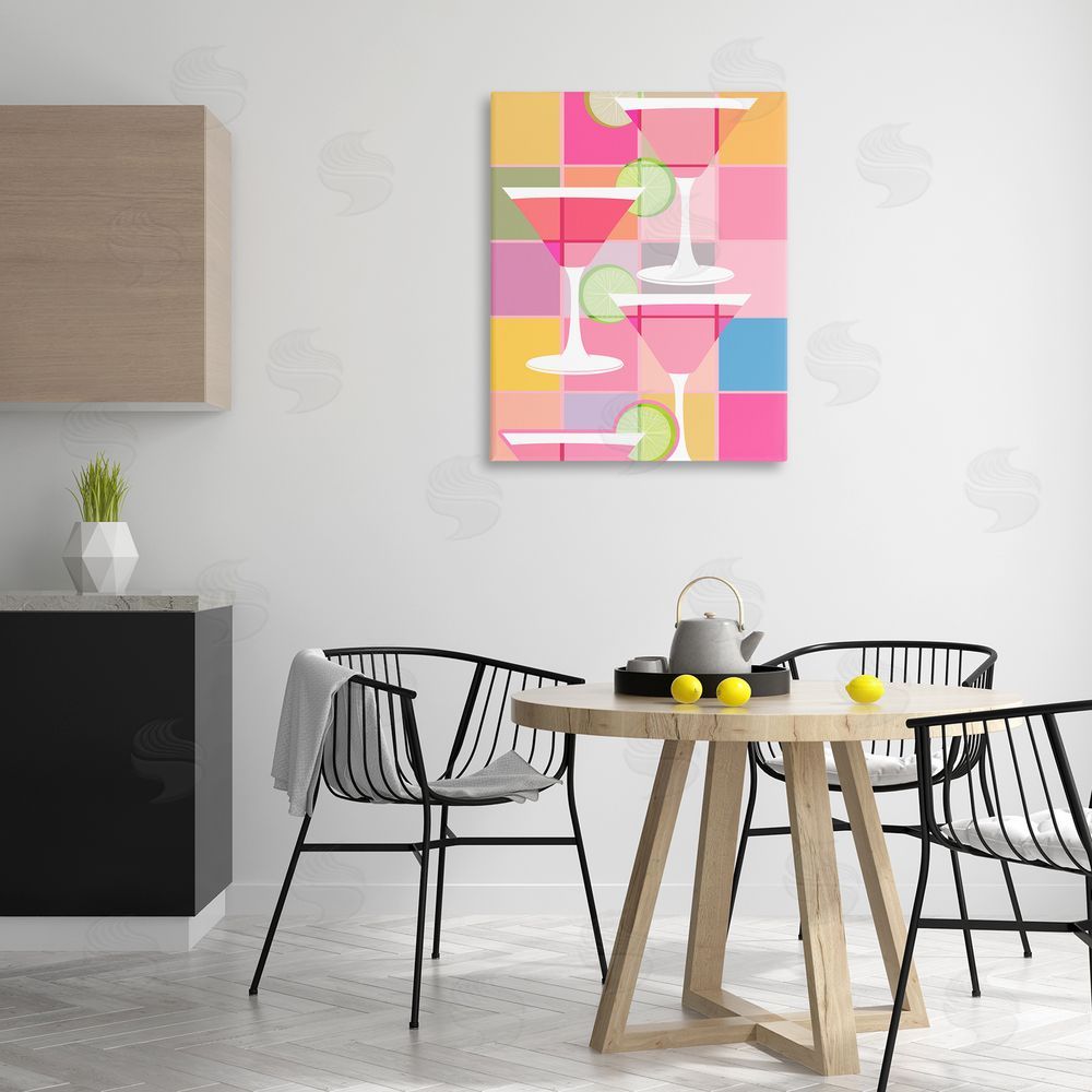 SD Graphics Studio Cocktail Squares Design Canvas Wall Art Print in Room