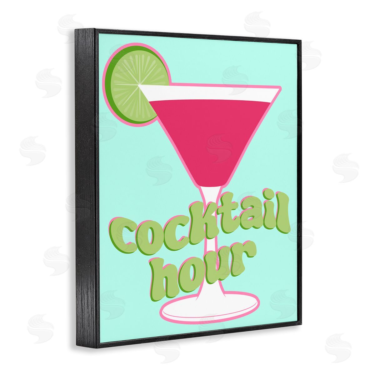SD Graphics Studio Retro Cocktail Hour Black Framed Giclee Wall Art Print