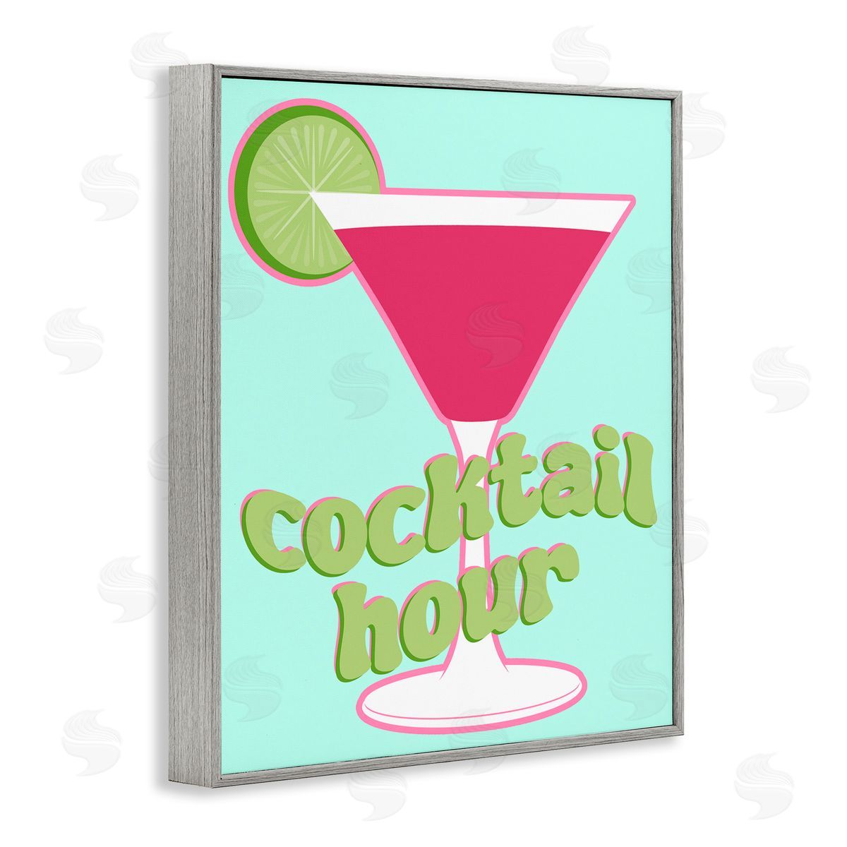 SD Graphics Studio Retro Cocktail Hour Gray Framed Giclee Wall Art Print