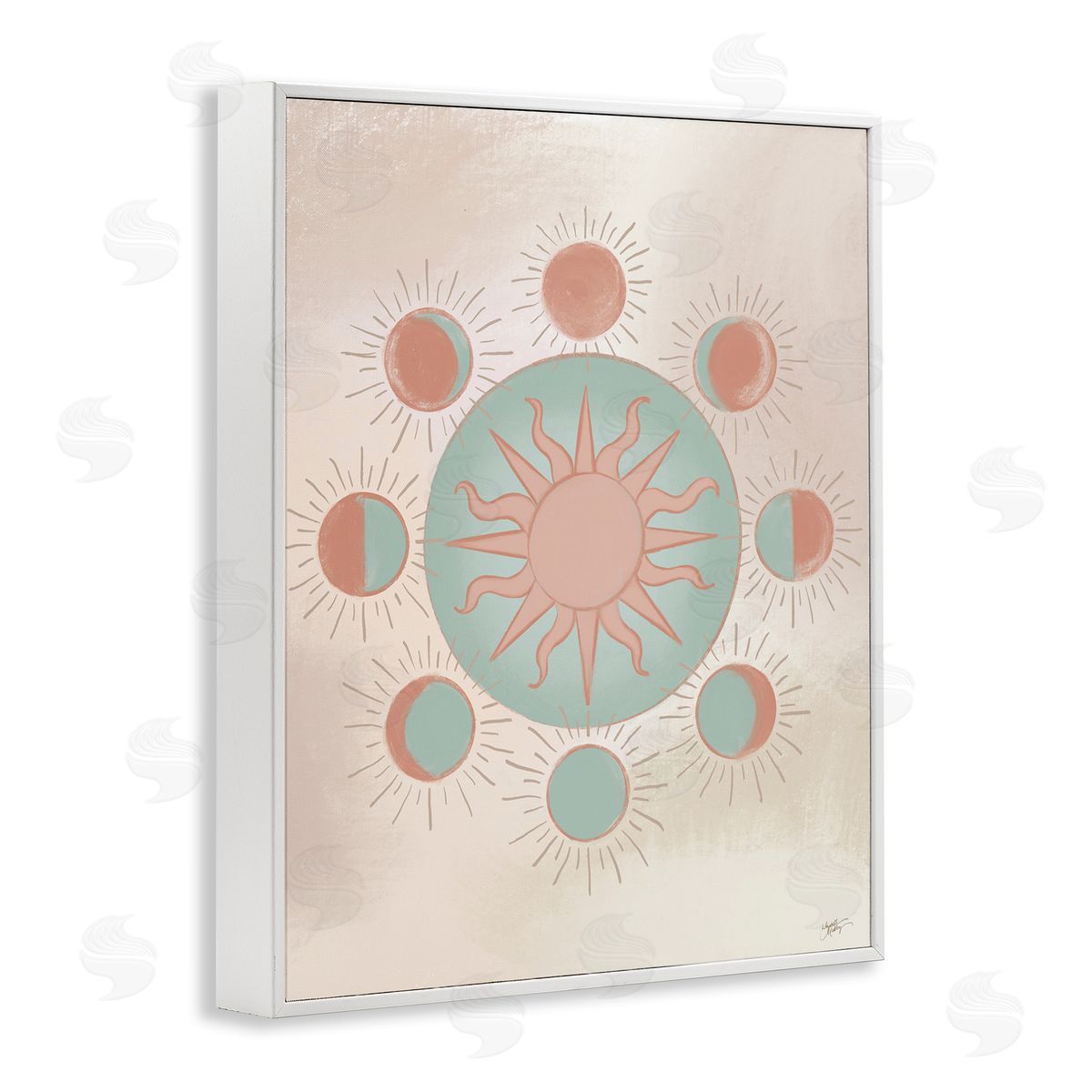 Elizabeth Medley Balanced Lunar Moon Phases White Framed Giclee Wall Art Print