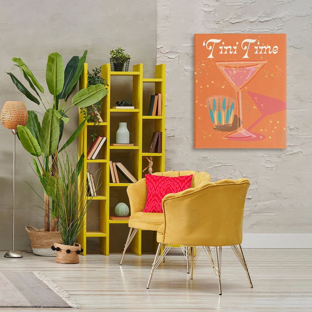 Jen Bucheli Tini Time Cocktail Canvas Wall Art Print in Room