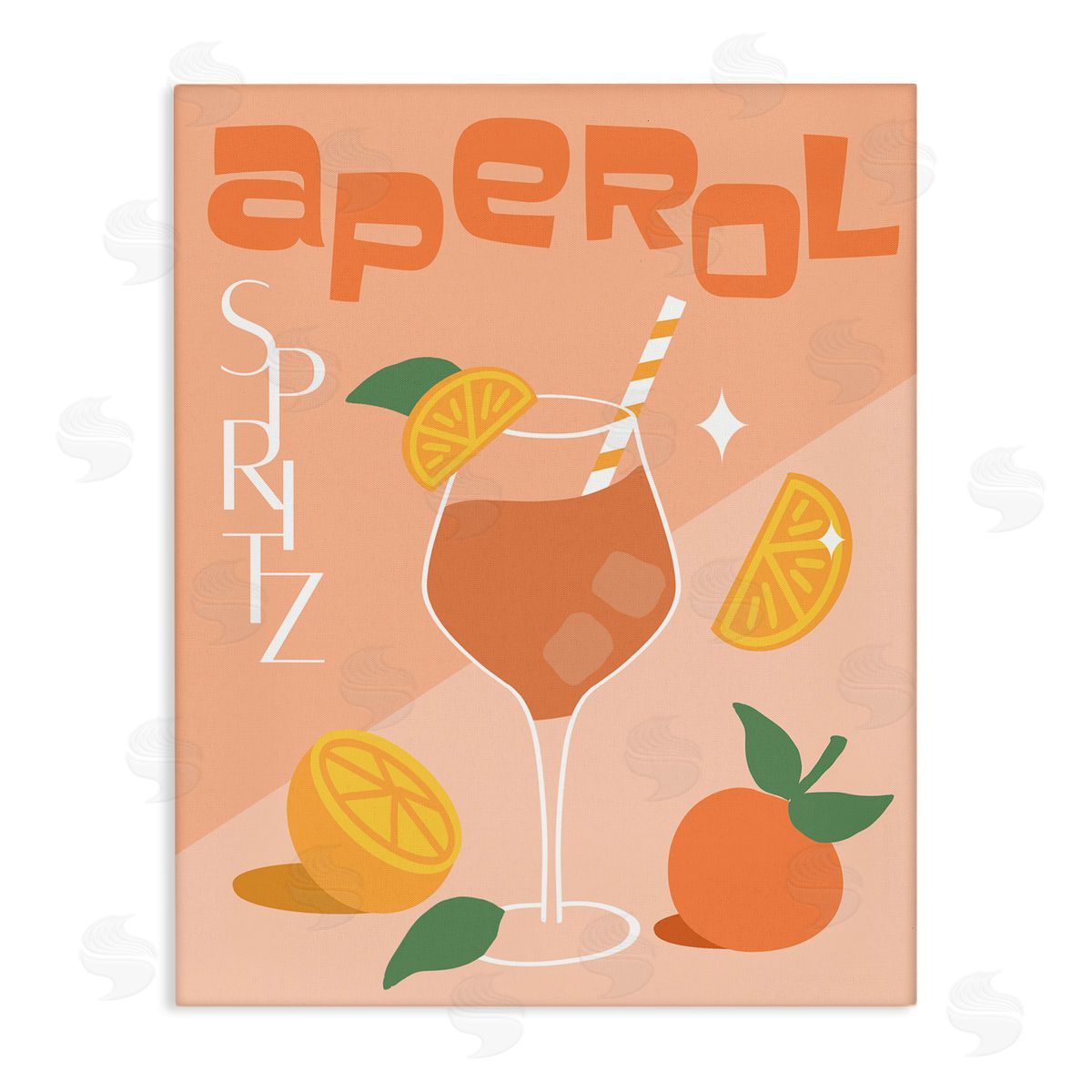 Anna Quach Aperol Spritz Typography Canvas Wall Art Print