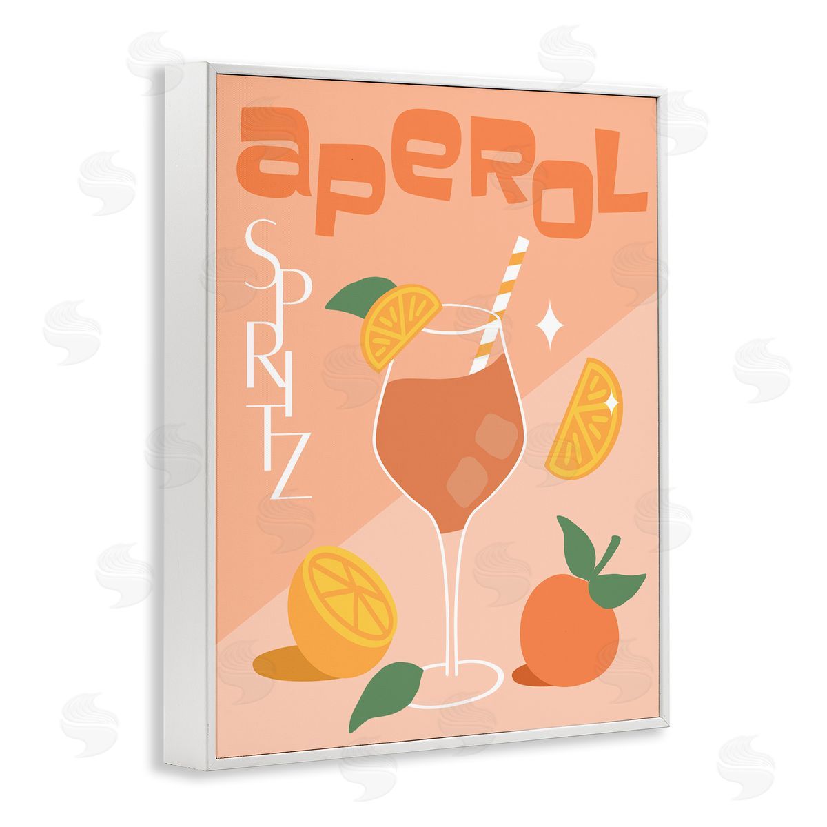 Anna Quach Aperol Spritz Typography White Framed Giclee Wall Art Print