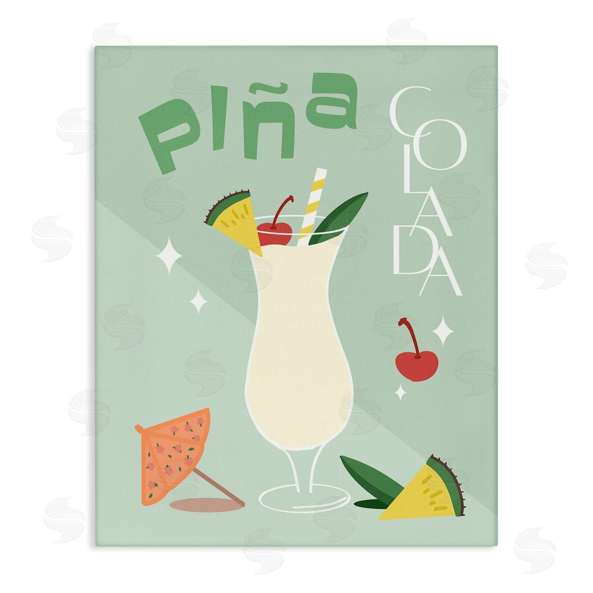 Anna Quach Pina Colada Typography Canvas Wall Art Print