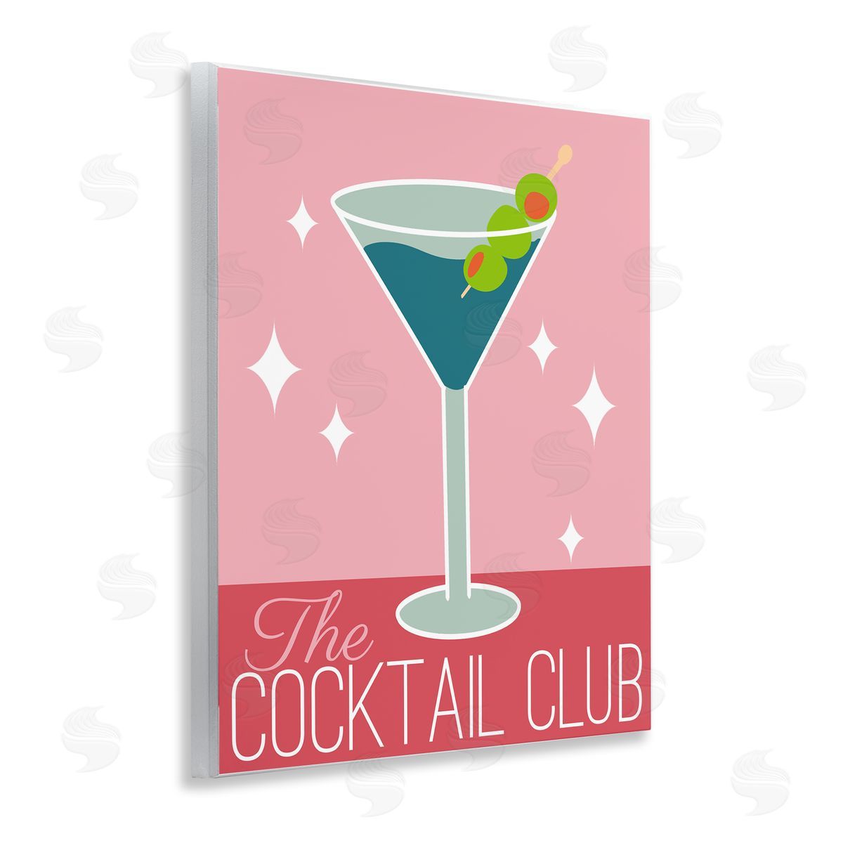 Anna Quach Cocktail Club Typography Wooden Wall Plaque Art Print