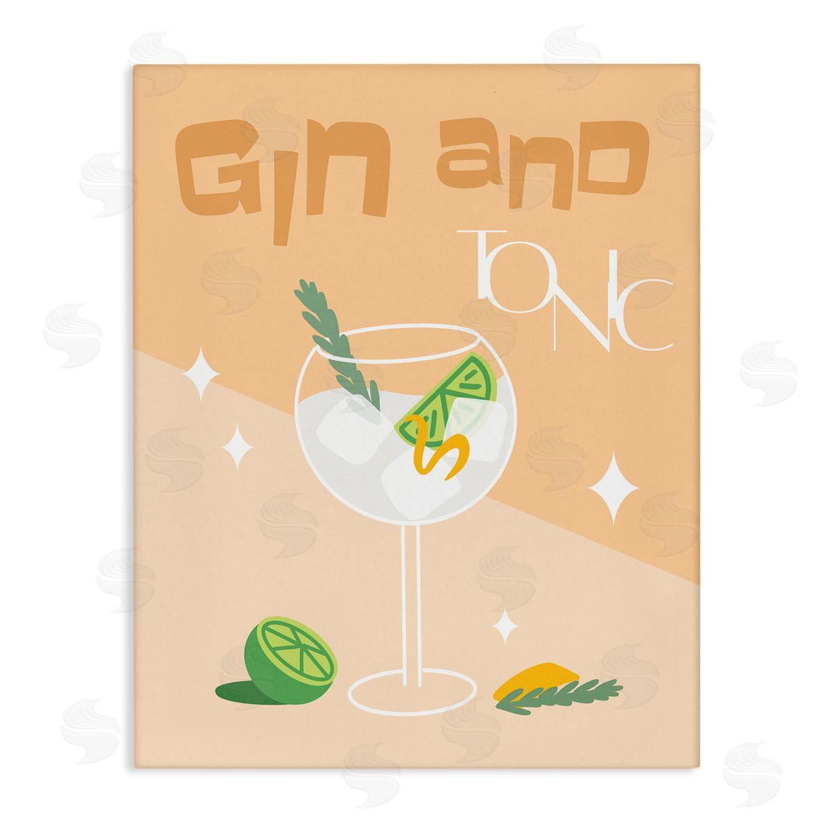 Anna Quach Gin & Tonic Typography Canvas Wall Art Print
