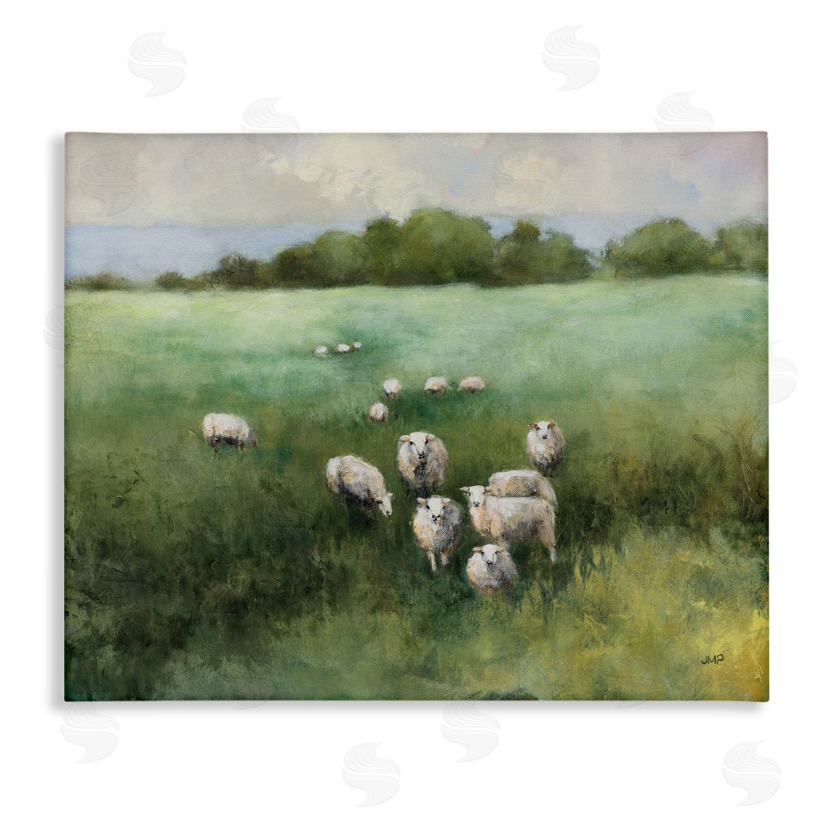 Field Day Sheep Canvas Wall Art, Home Decor by Julia Purinton