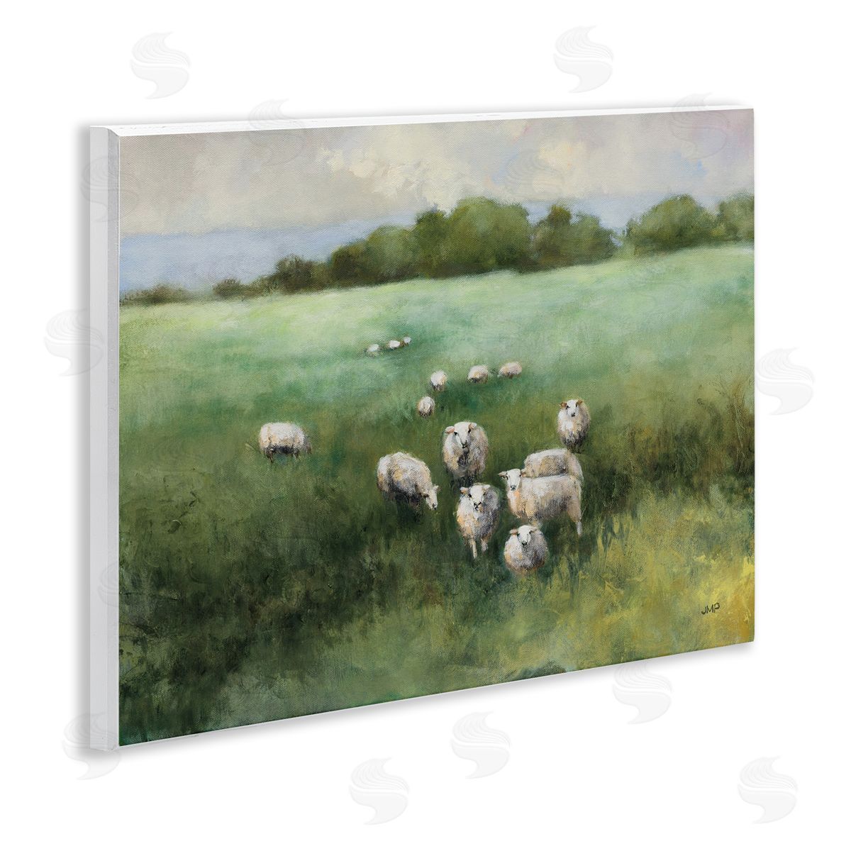 Field Day Sheep Wood Plaque Wall Art, Home Decor by Julia Purinton