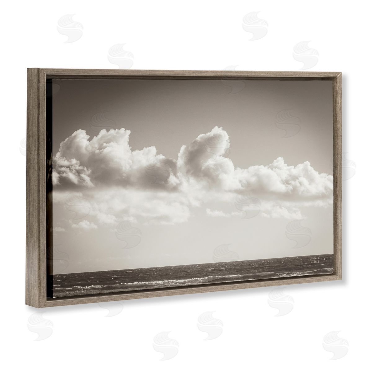 Clouds over Venice Beach Brown Floating Frame Canvas Wall Art, Home Decor by Nathan Larson