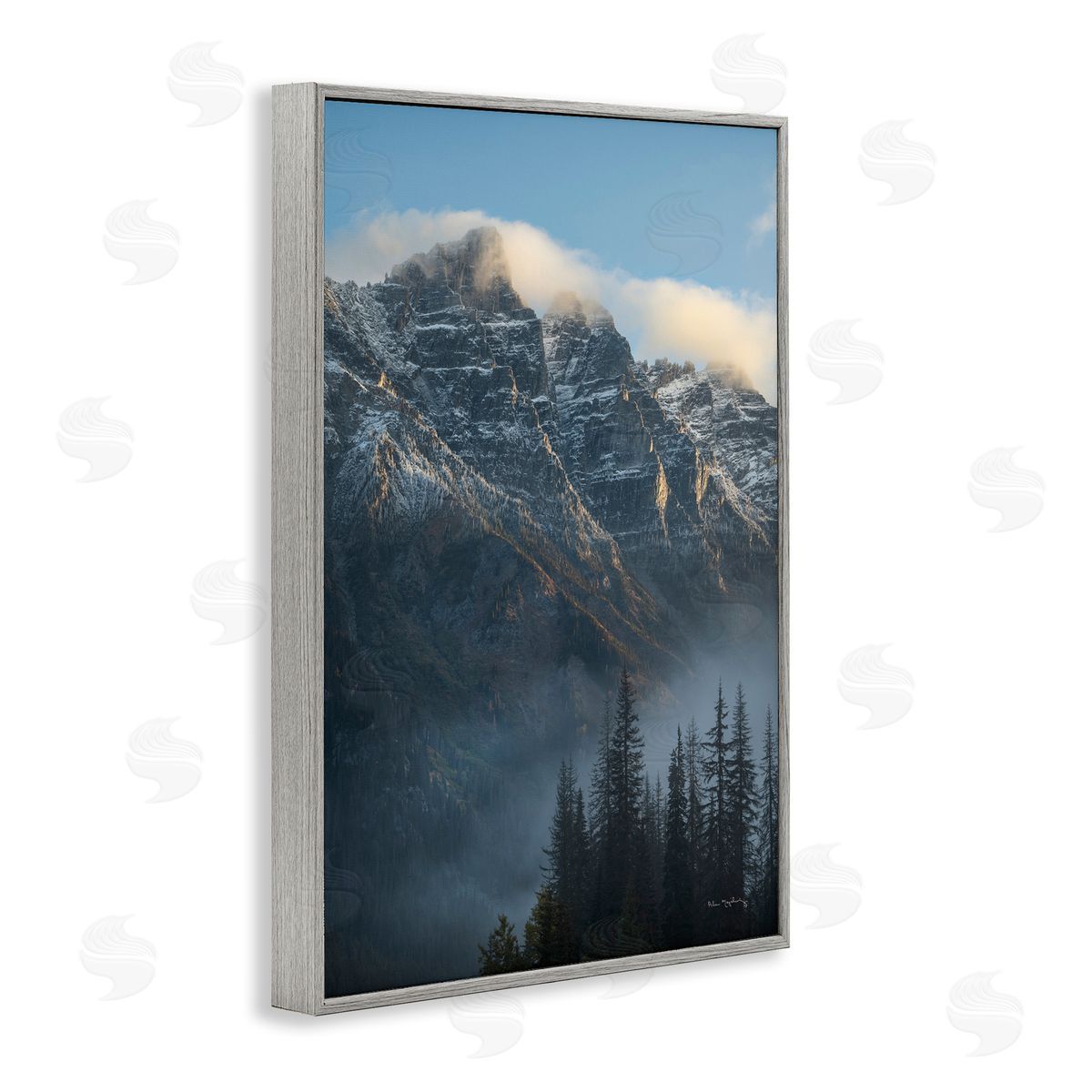 Mount Tupper Mist Grey Frame Print Wall Art, Home Decor by Alan Majchrowicz