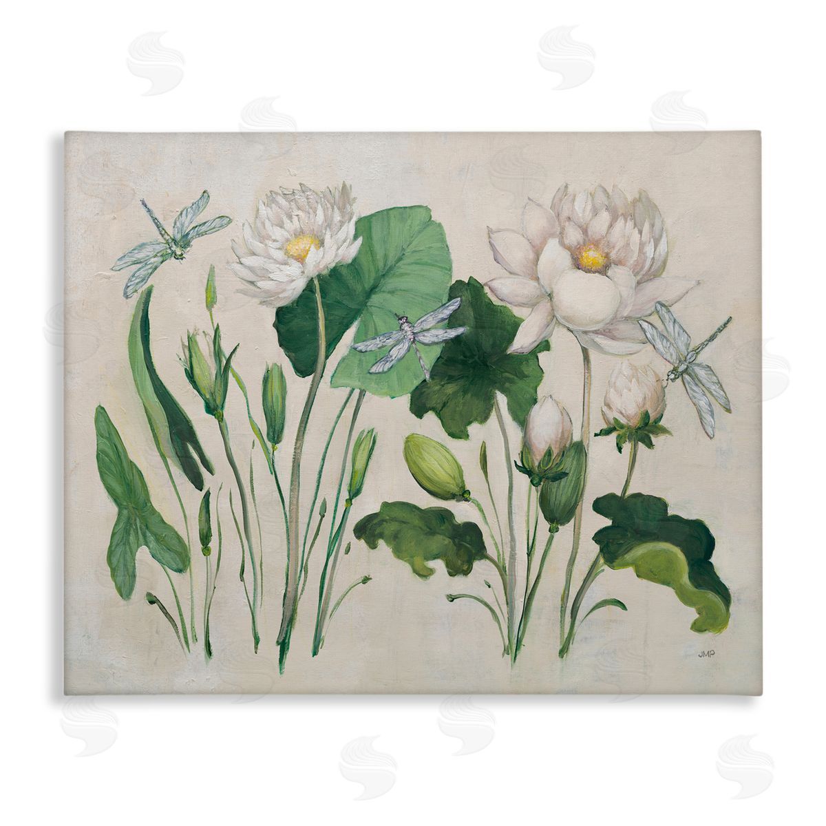 Tranquil Lilies Vintage Canvas Wall Art, Home Decor by Julia Purinton