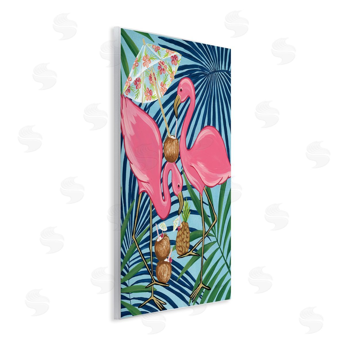 Flamingo Happy Hour Wood Plaque Wall Art, Home Decor by Yvette St. Amant