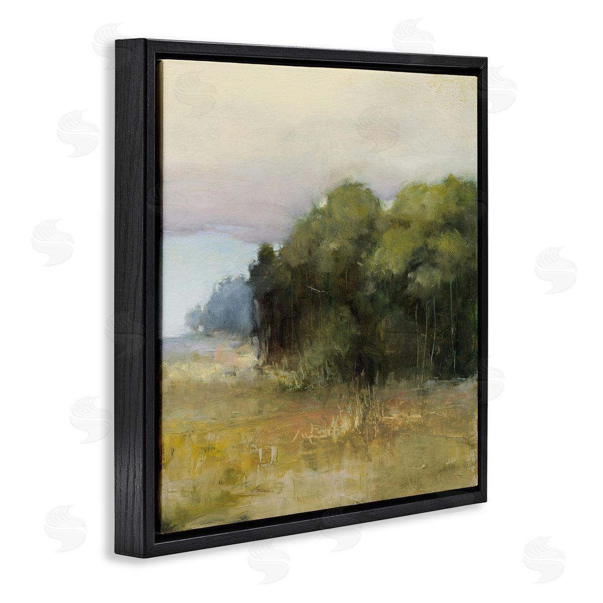 Edge Of Forest Landscape Black Floating Frame Canvas Wall Art, Home Decor by Julia Purinton