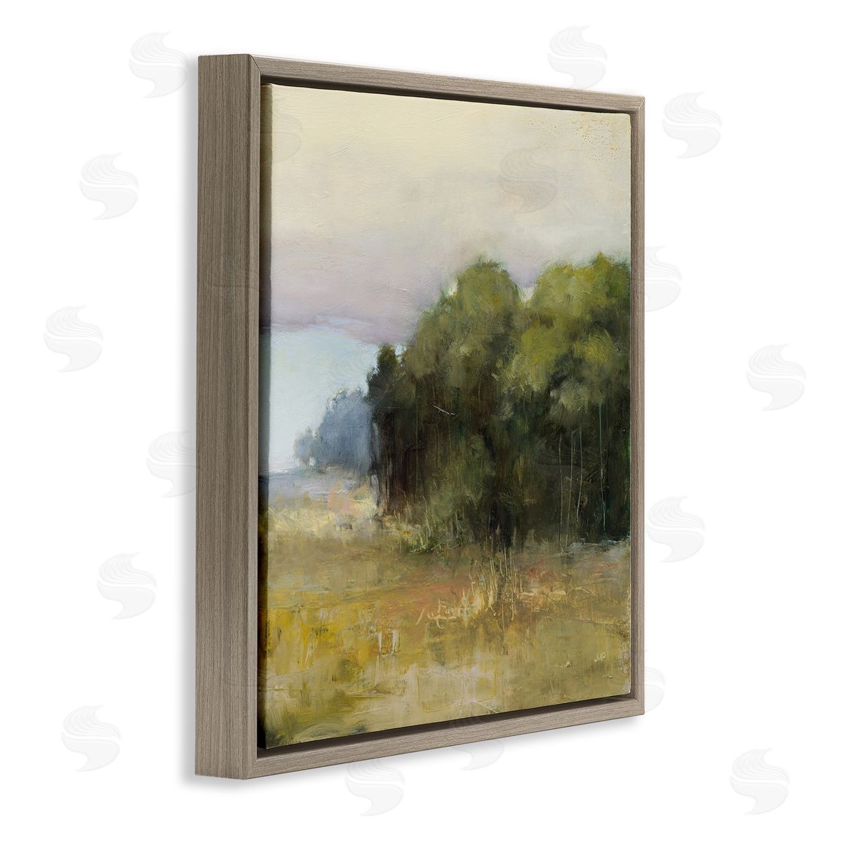 Edge Of Forest Landscape Brown Floating Frame Canvas Wall Art, Home Decor by Julia Purinton
