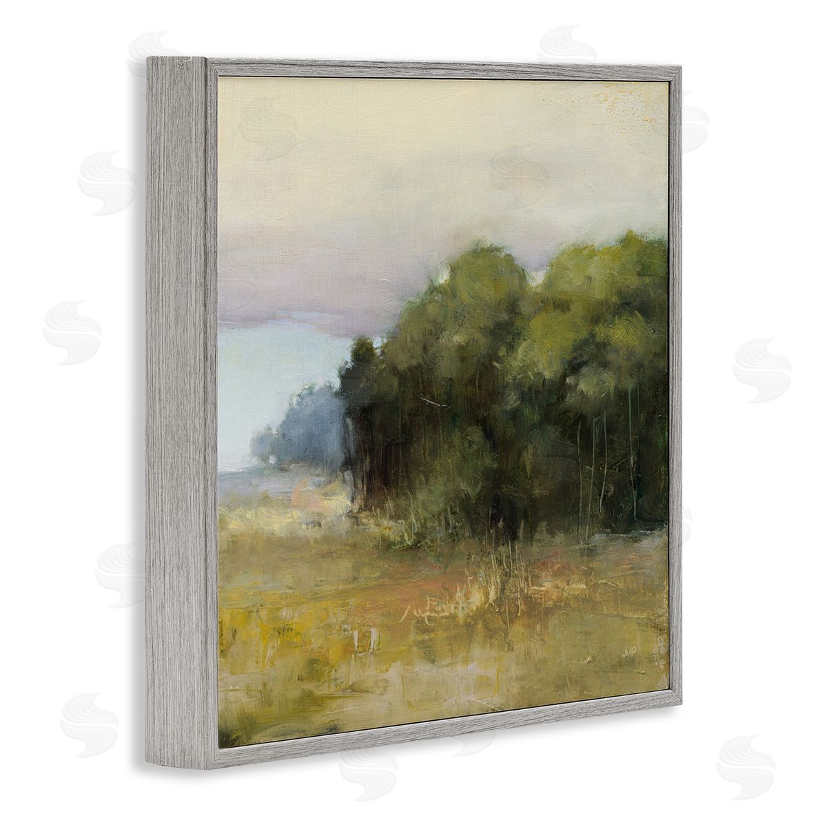 Edge Of Forest Landscape Grey Frame Print Wall Art, Home Decor by Julia Purinton