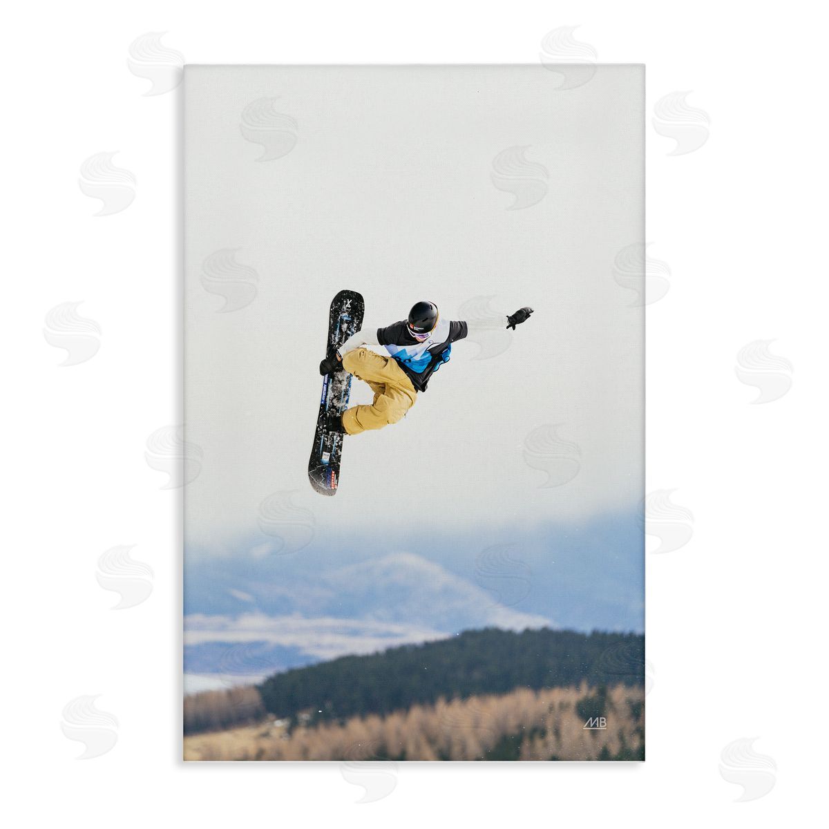 Catching Air Snowboarder Canvas Wall Art, Home Decor by Max Blakesberg Studios