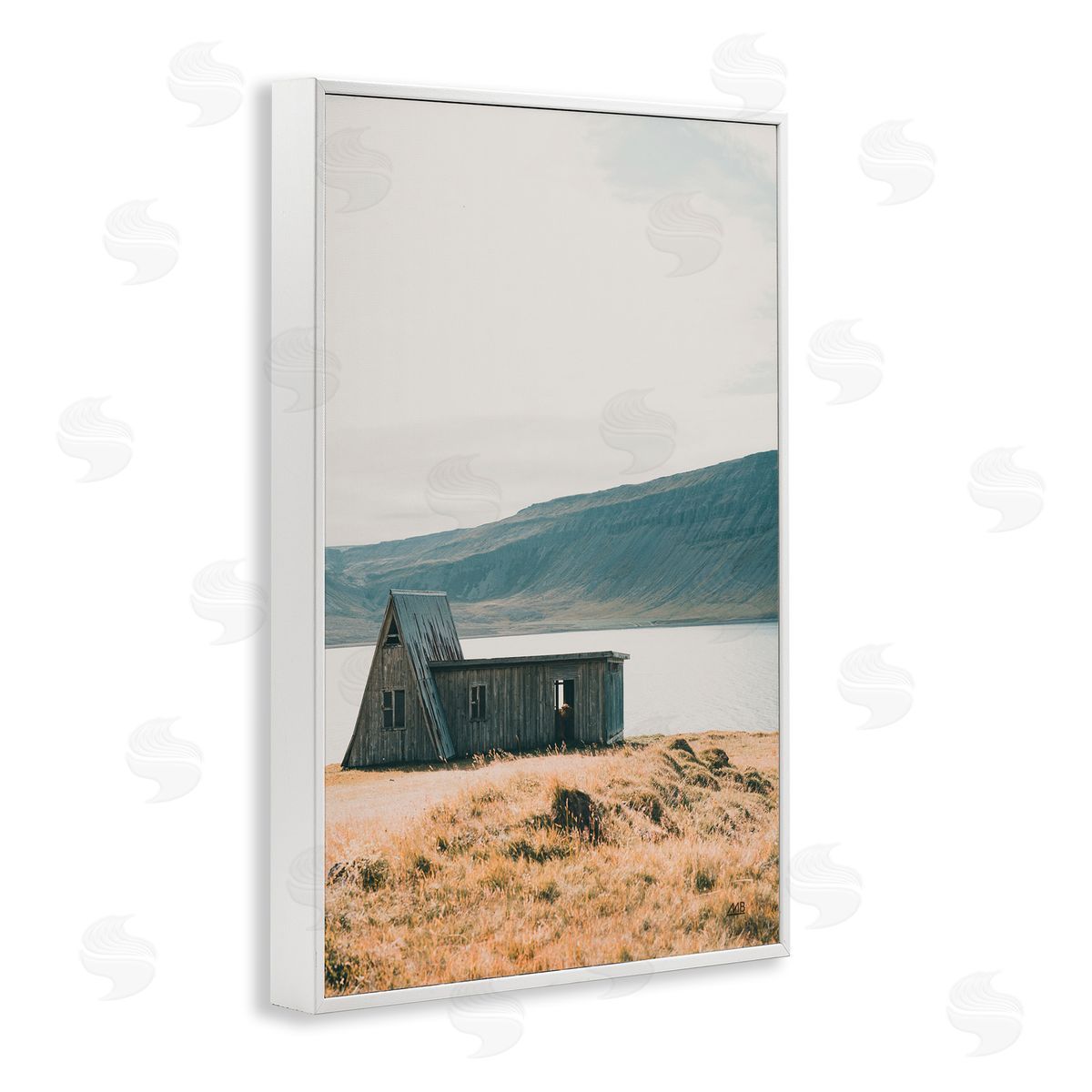 Iceland Shore Cottage White Frame Print Wall Art, Home Decor by Max Blakesberg Studios