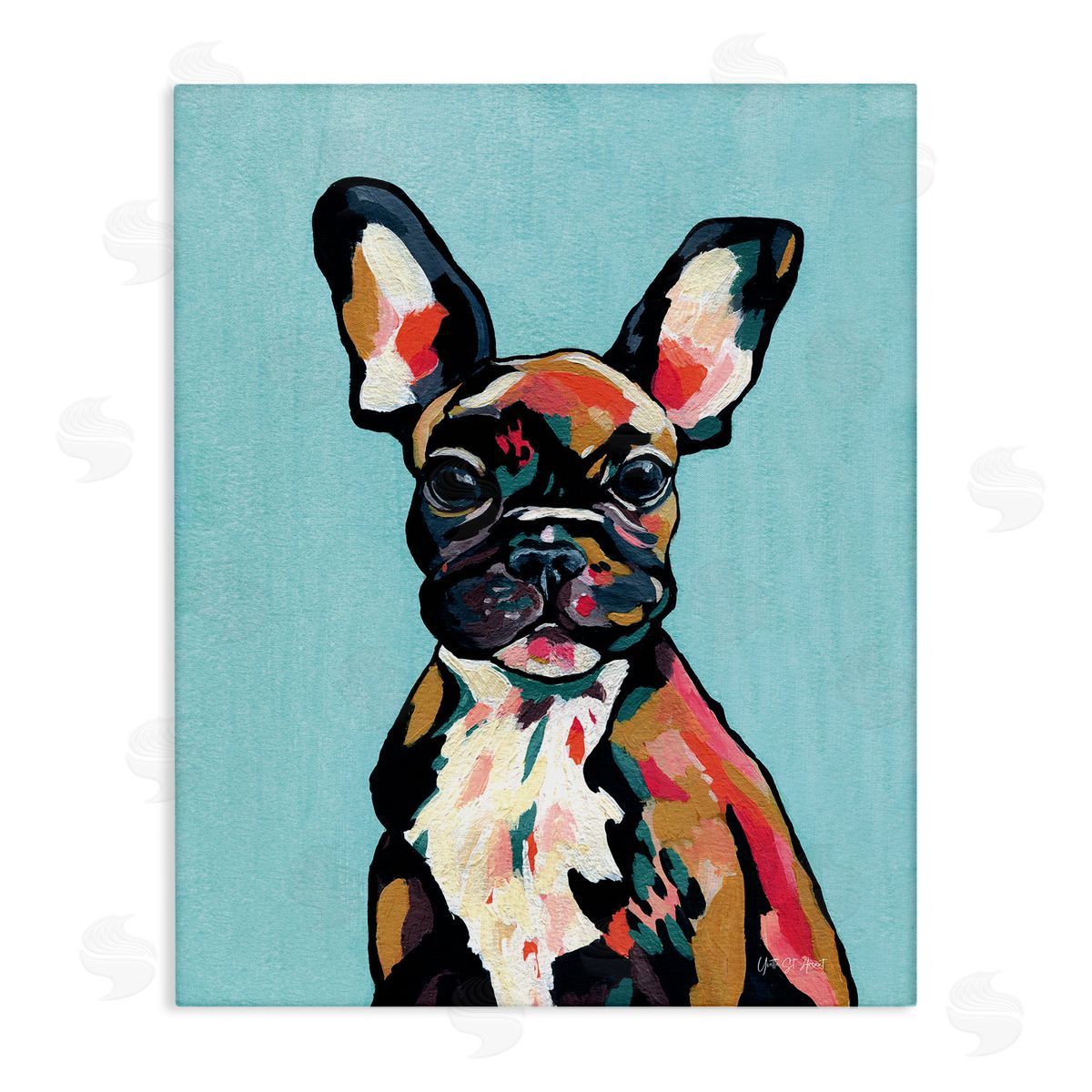 French Bulldog Modern Canvas Wall Art, Home Decor by Yvette St. Amant