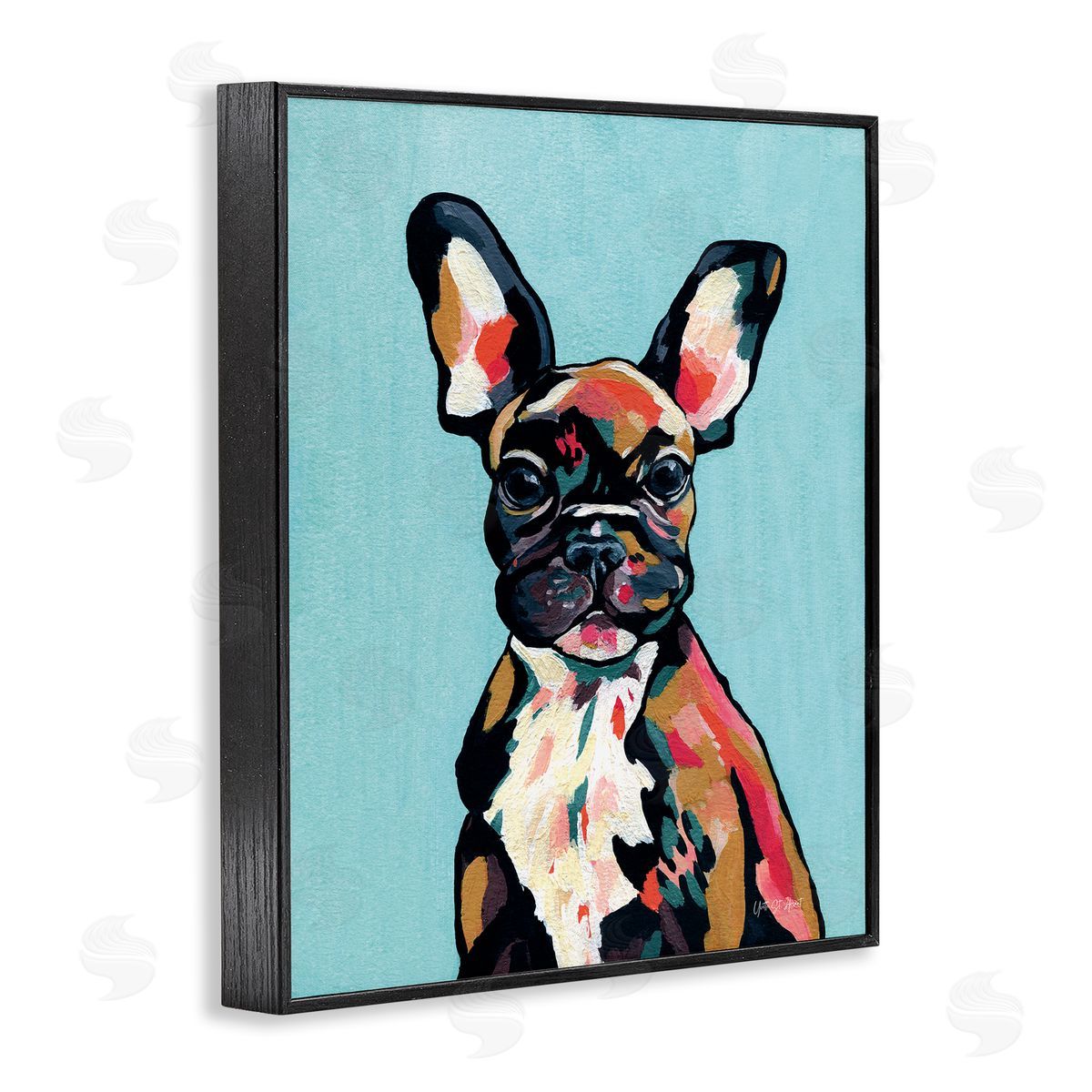 French Bulldog Modern Black Frame Print Wall Art, Home Decor by Yvette St. Amant