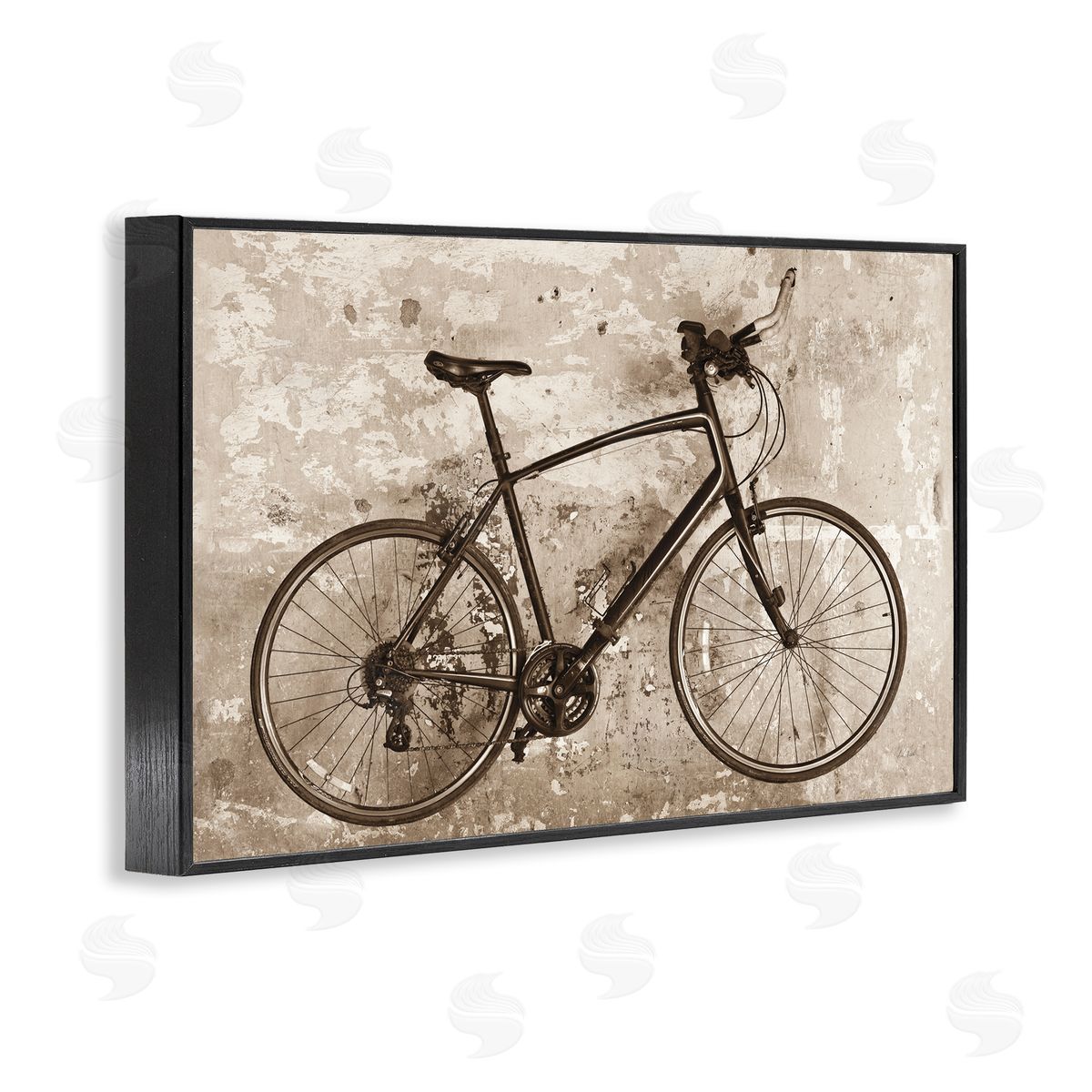 Distressed Vintage Bike Black Frame Print Wall Art, Home Decor by Deborah Revell