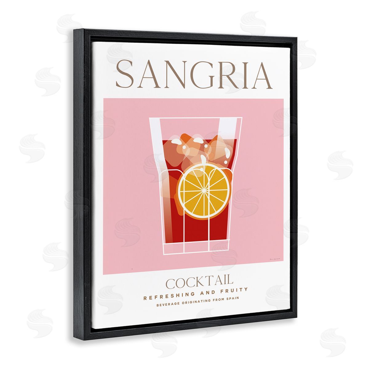 Chic Minimal Sangria Black Floating Frame Canvas Wall Art, Home Decor by Omar Escalante