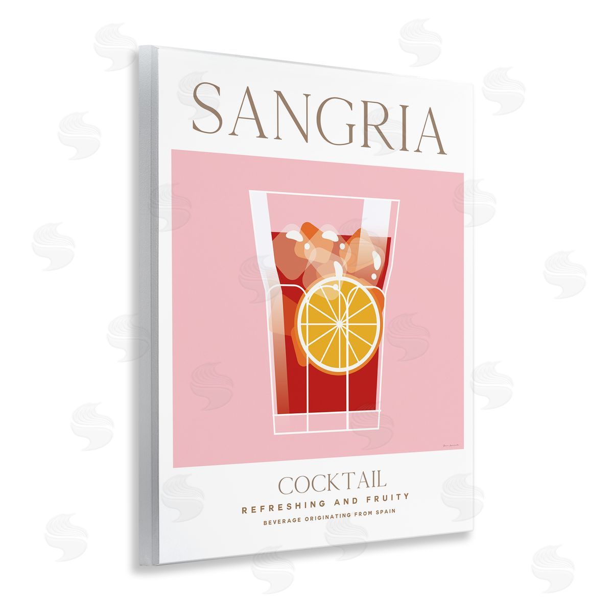 Chic Minimal Sangria Wood Plaque Wall Art, Home Decor by Omar Escalante
