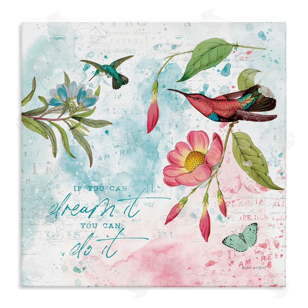 Inspirational Dream & Do It Canvas Wall Art, Home Decor by Katie Pertiet