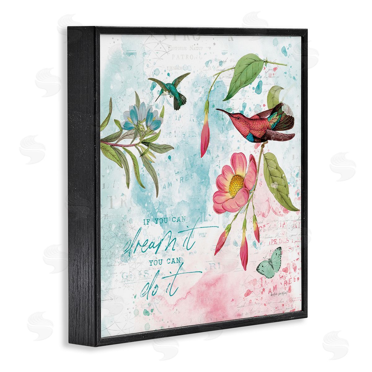 Inspirational Dream & Do It Black Frame Print Wall Art, Home Decor by Katie Pertiet