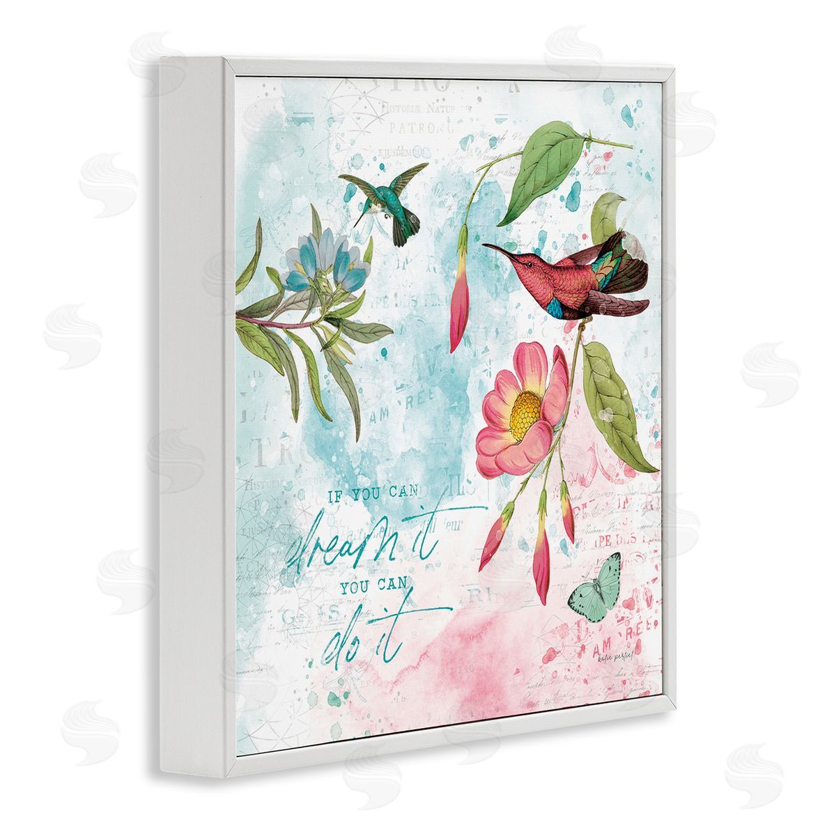 Inspirational Dream & Do It White Frame Print Wall Art, Home Decor by Katie Pertiet