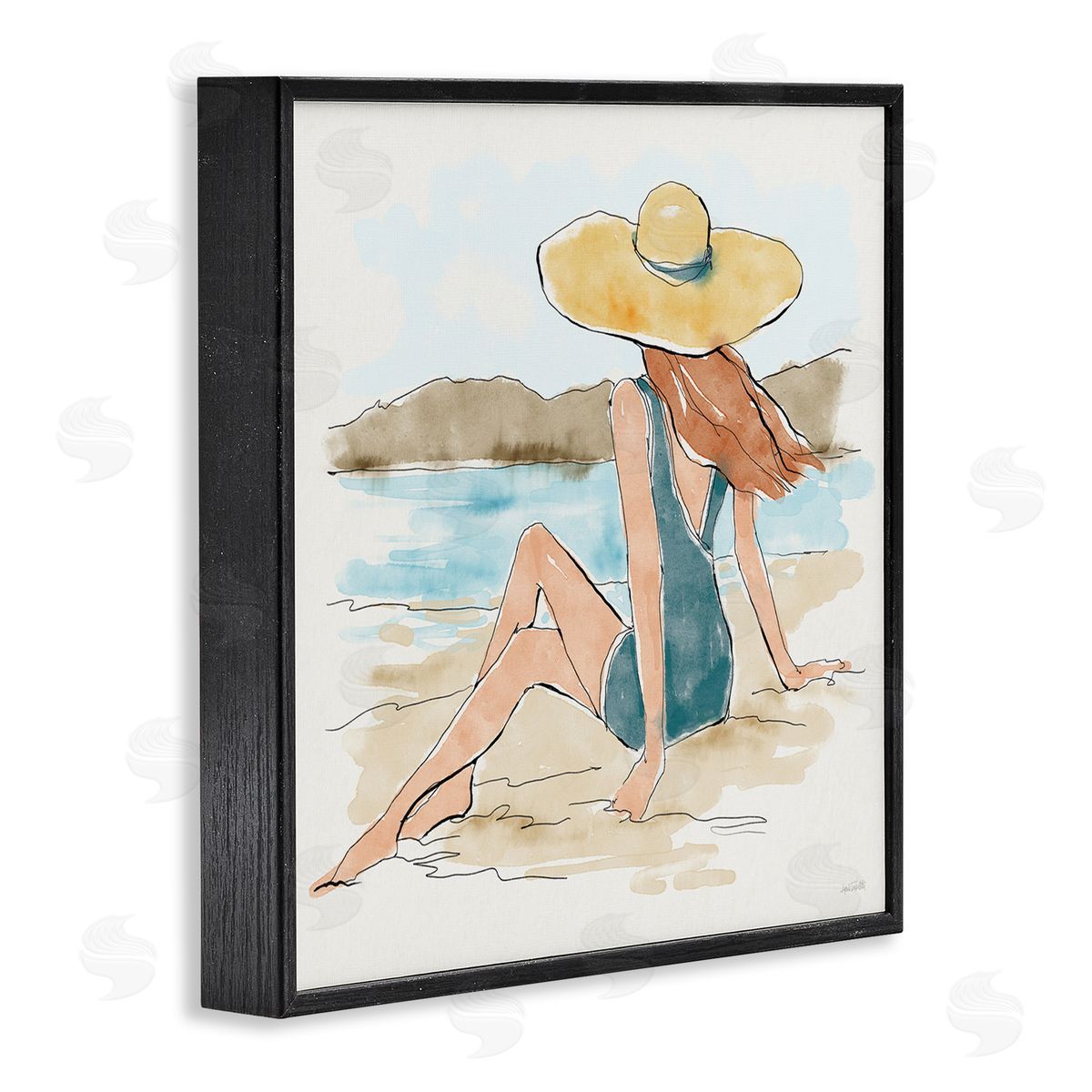 Summer Day Beauty Black Frame Print Wall Art, Home Decor by Anne Tavoletti