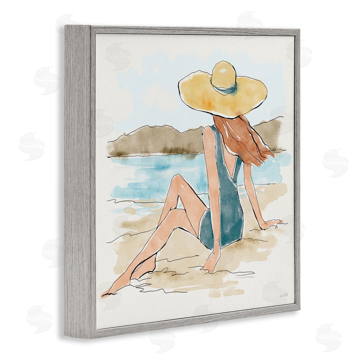Summer Day Beauty Grey Frame Print Wall Art, Home Decor by Anne Tavoletti