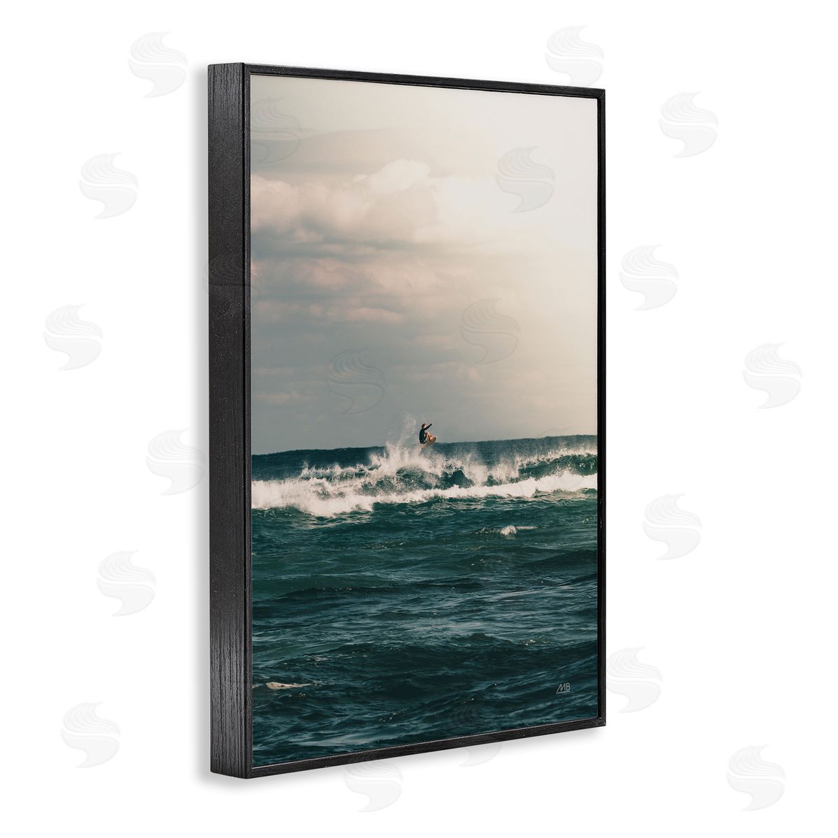 Ride The Tide Surfer Black Frame Print Wall Art, Home Decor by Max Blakesberg Studios