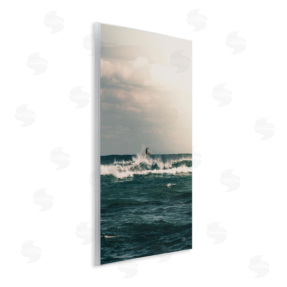 Ride The Tide Surfer Wood Plaque Wall Art, Home Decor by Max Blakesberg Studios