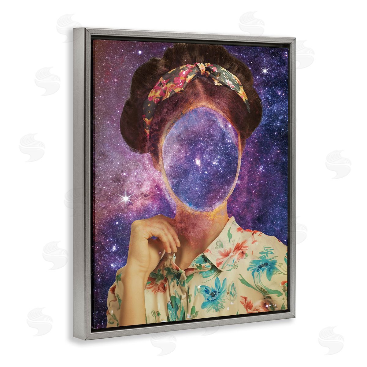 Space To Think Portrait Grey Floating Frame Canvas Wall Art, Home Decor by Mary Urban