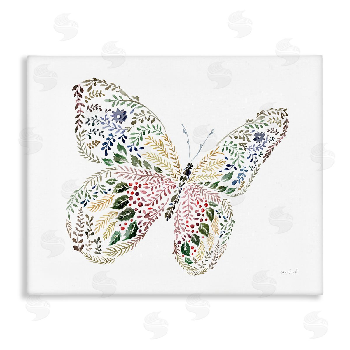 Floral Nature Butterfly Canvas Wall Art, Home Decor by Danhui Nai