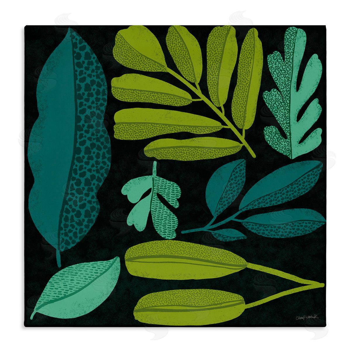 Plant Toss Collage Canvas Wall Art, Home Decor by Cheryl Warrick
