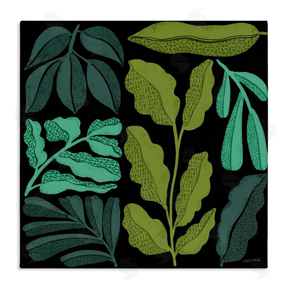 Plant Sprig Collage Canvas Wall Art, Home Decor by Cheryl Warrick