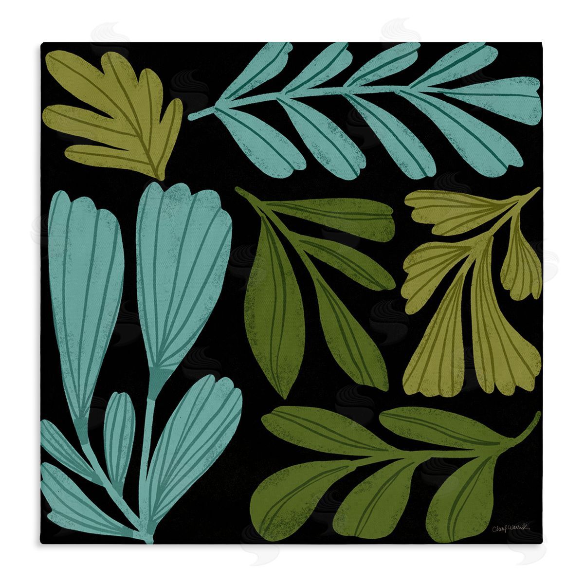 Varied Leaves Collage Canvas Wall Art, Home Decor by Cheryl Warrick