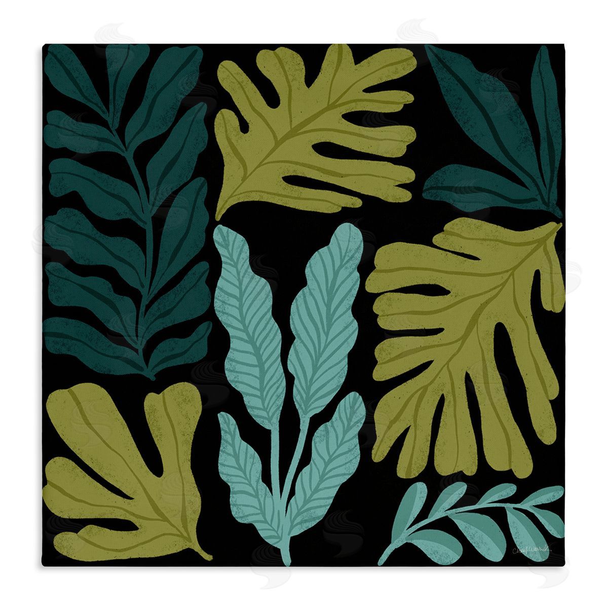 Leaf Sprigs Collage Canvas Wall Art, Home Decor by Cheryl Warrick