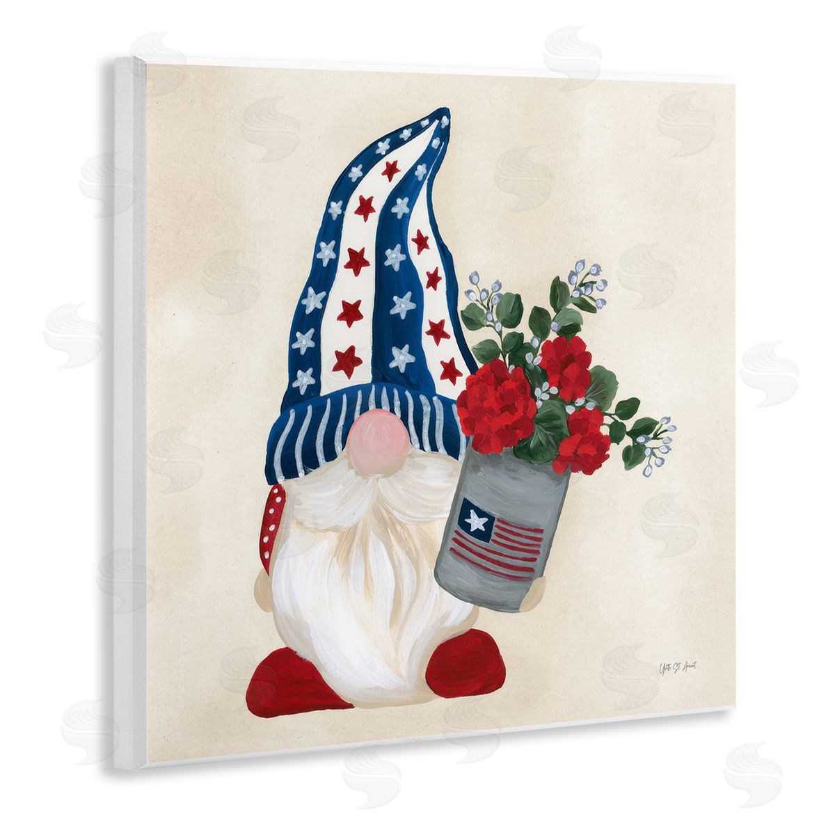 Americana Summer Gnome Wood Plaque Wall Art, Home Decor by Yvette St. Amant
