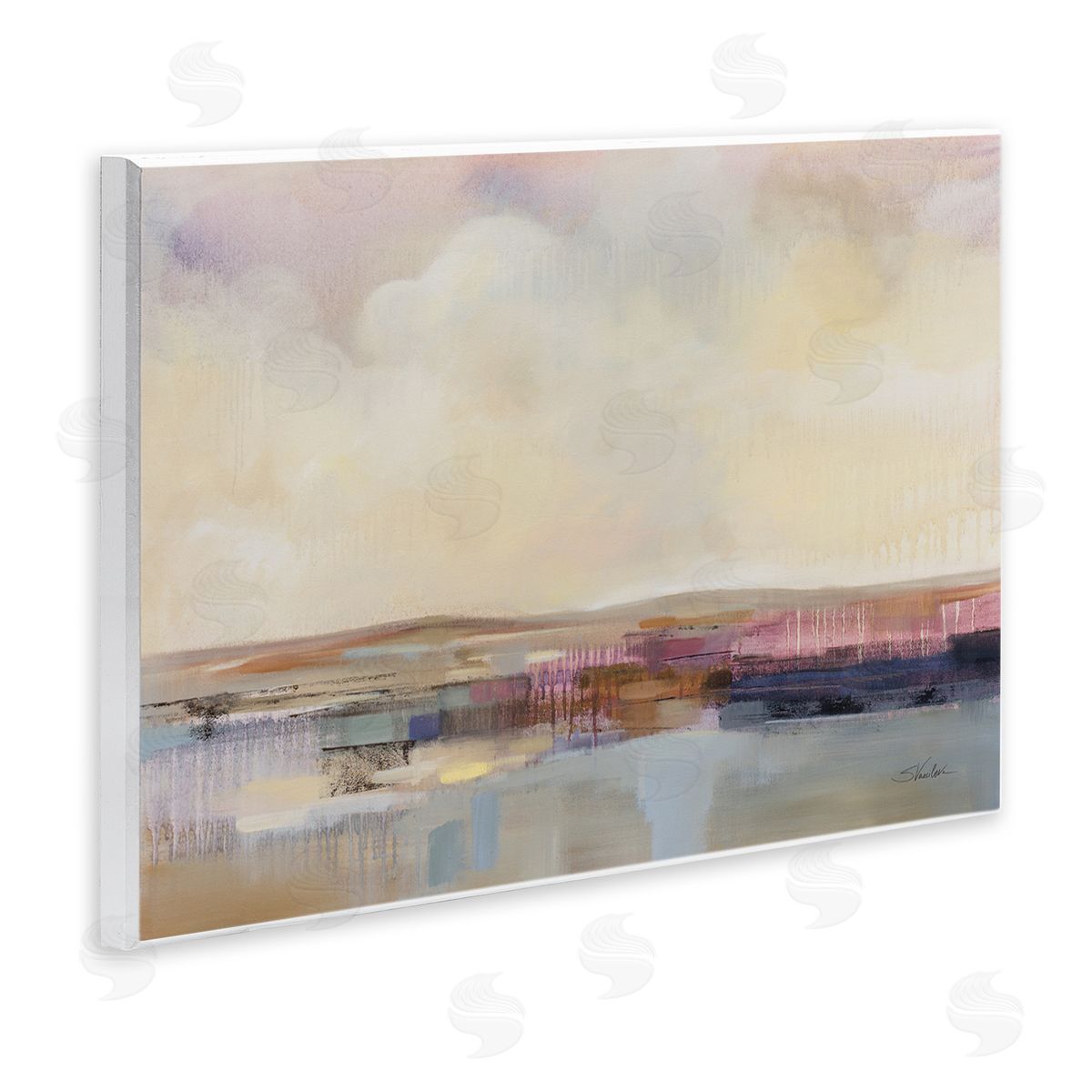 Billowing Clouds Abstraction Wood Plaque Wall Art, Home Decor by Silvia Vassileva
