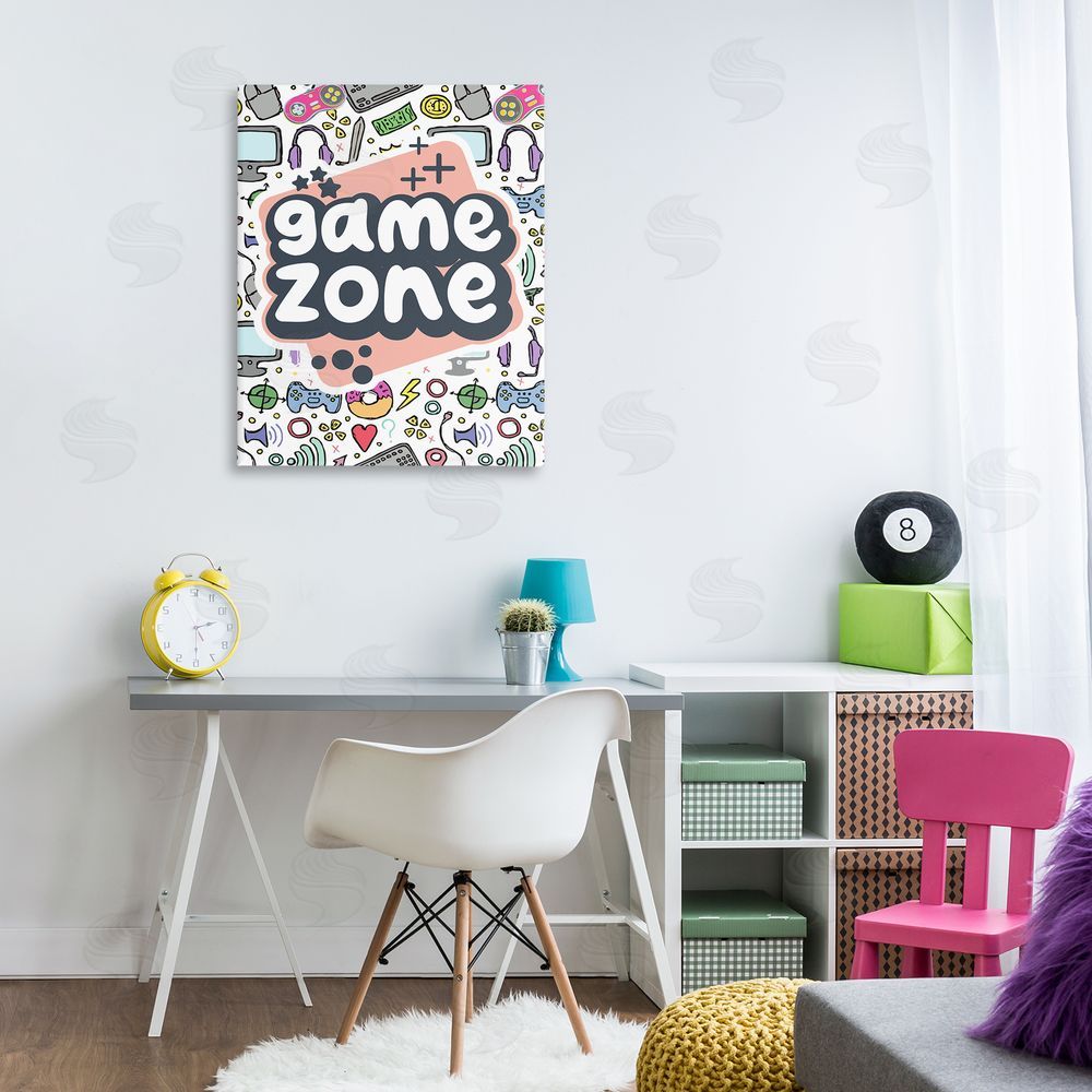 Jesse Keith Peach Game Zone Canvas Wall Art Print in Room