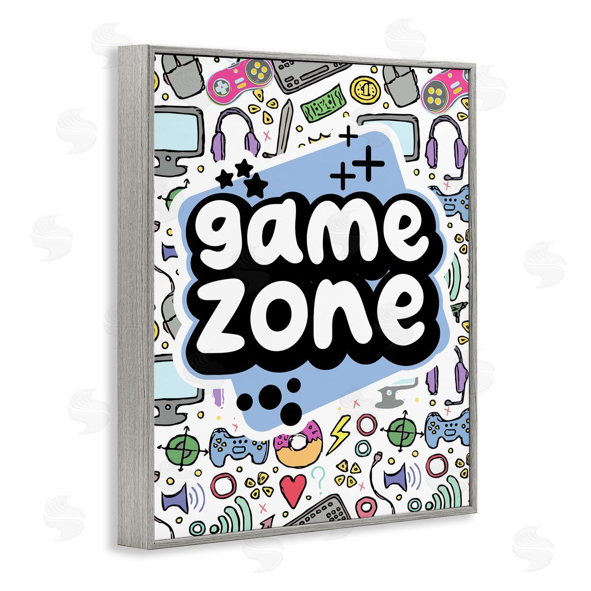 Jesse Keith Blue Game Zone Gray Framed Giclee Wall Art Print
