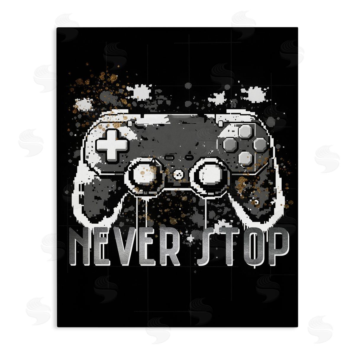 Kim Allen Never Stop Game Controller Canvas Wall Art Print