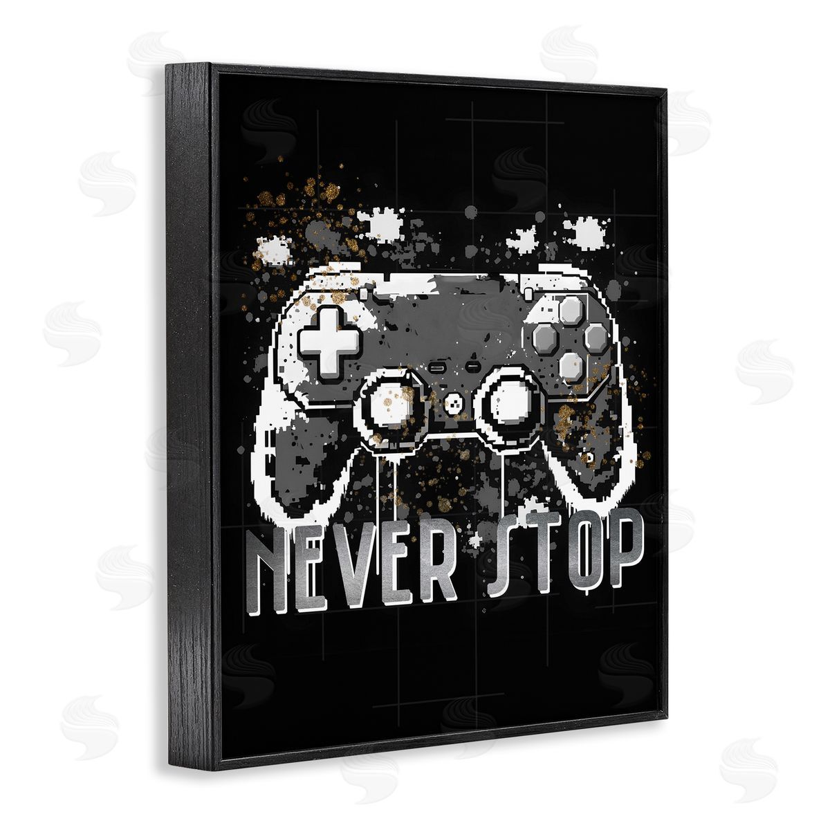 Kim Allen Never Stop Game Controller Black Framed Giclee Wall Art Print