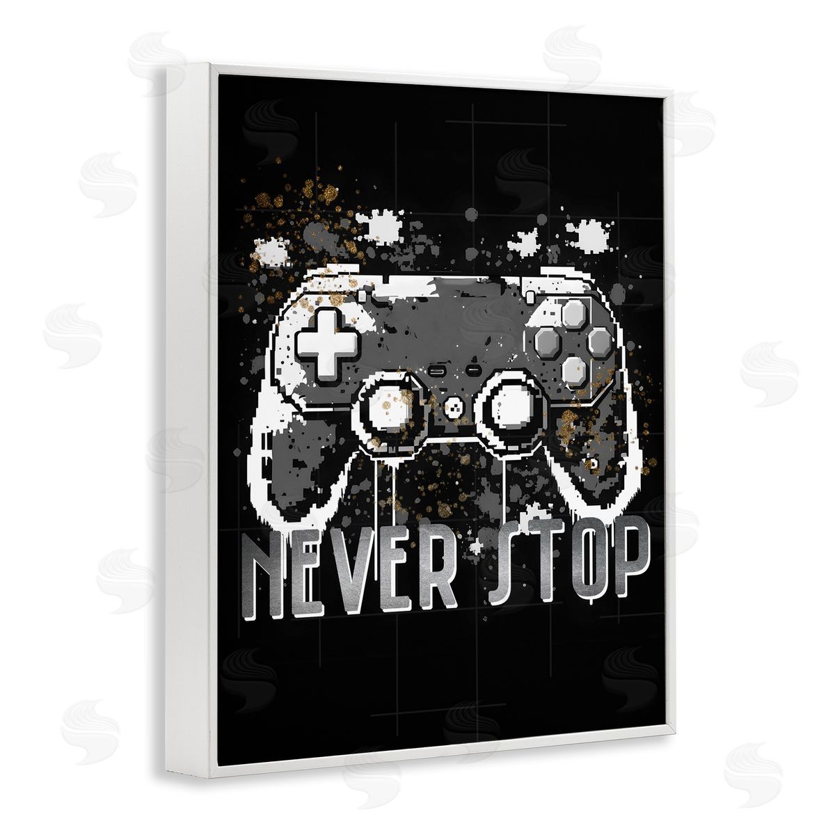 Kim Allen Never Stop Game Controller White Framed Giclee Wall Art Print