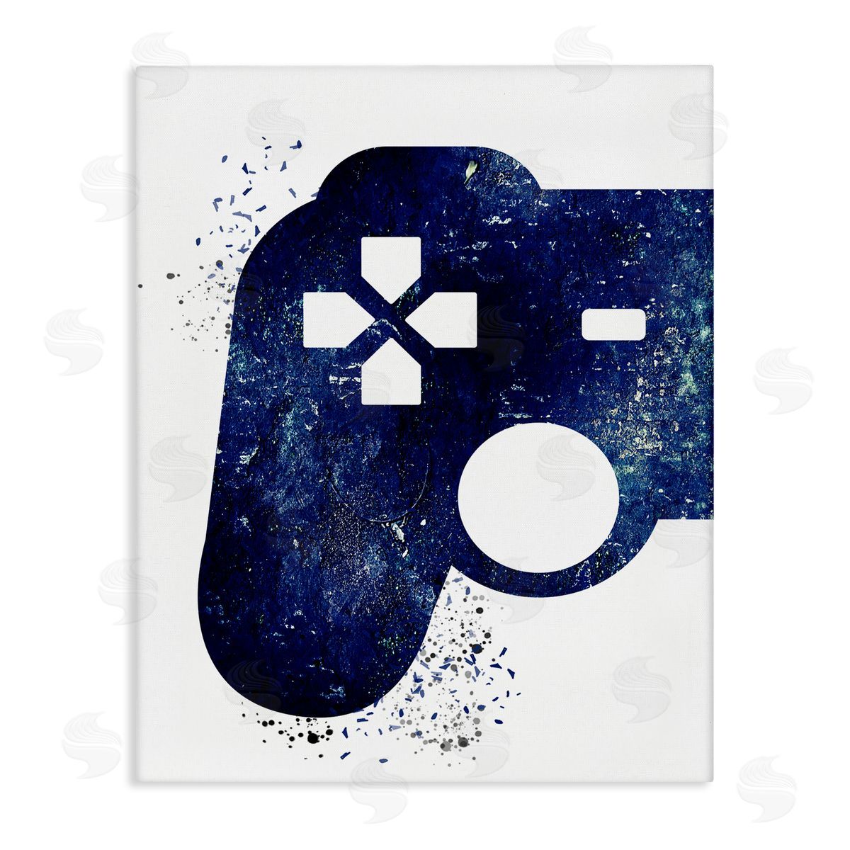 Kim Allen Distressed Controller Outline Canvas Wall Art Print