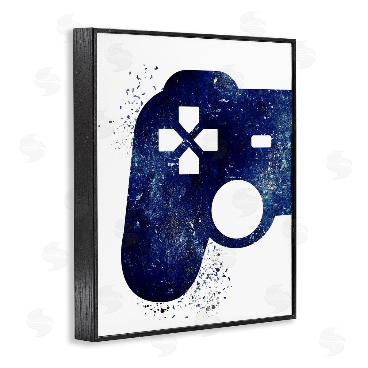 Kim Allen Distressed Controller Outline Black Framed Giclee Wall Art Print