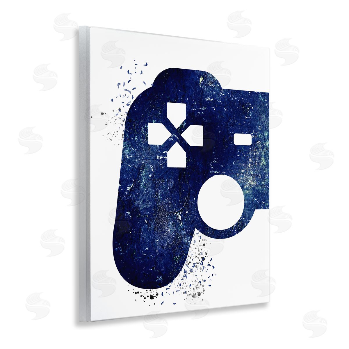 Kim Allen Distressed Controller Outline Wooden Wall Plaque Art Print